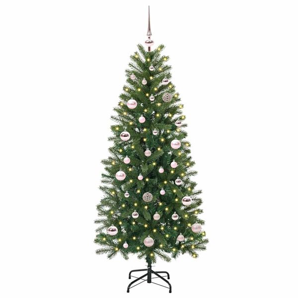 vidaXL Artificial Christmas Tree with 150 LEDs Green 150 cm PE and PVC