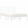 vidaXL Metal Bed Frame without Mattress with Headboard White 120x190cm