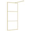 vidaXL Walk-in Shower Wall with Clear ESG Glass Gold 80x195 cm