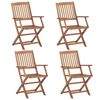 vidaXL Folding Outdoor Chairs 4 pcs Solid Acacia Wood