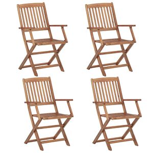 vidaXL Folding Outdoor Chairs 4 pcs Solid Acacia Wood