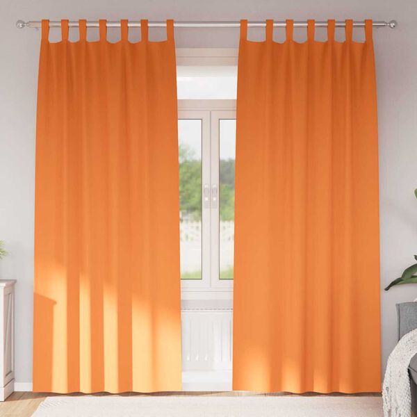 vidaXL Blackout Curtains with Rings 2 pcs Bright Orange 260 x 140 cm
