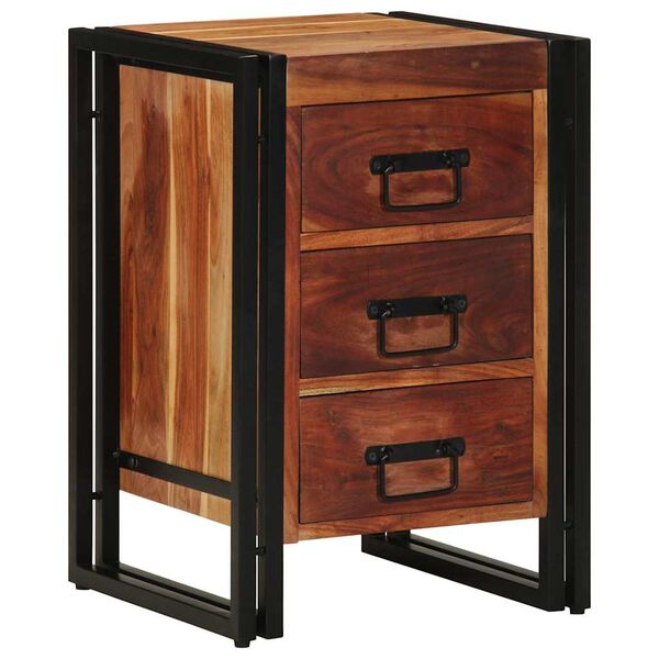 vidaXL Bedside Cabinet Brown 40 x 40 x 59 cm Solid Acacia Wood