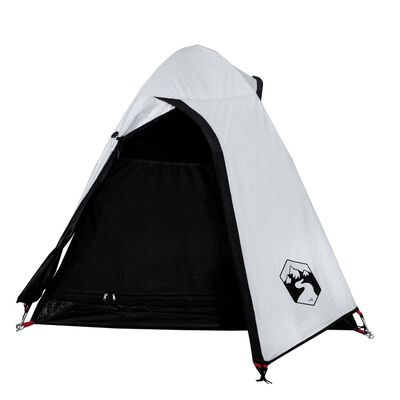 vidaXL Camping Tent Dome 2-Person White Blackout Fabric Waterproof