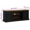 vidaXL TV Cabinet HALDEN 2 Sliding Doors Black 150x40x60 cm Solid Wood