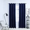 vidaXL Blackout Curtains with Rings 2 pcs Velvet Dark Blue 140x175 cm