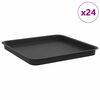 vidaXL Square Flower Tray 24 pcs Black 36 x 36 x 2.5 cm Plastic