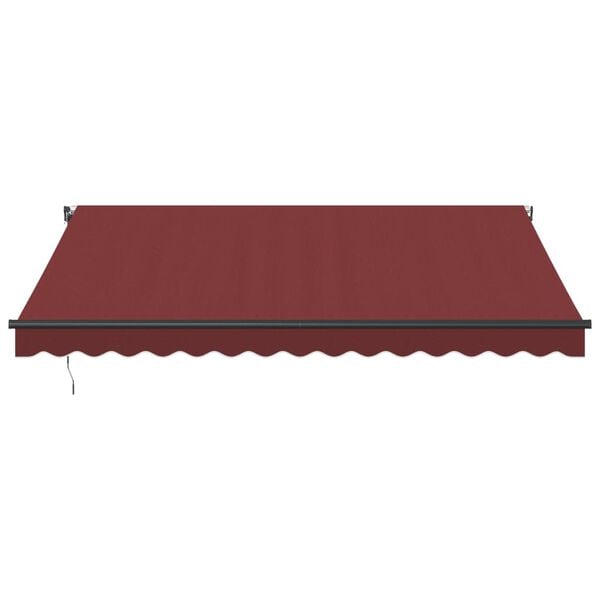 vidaXL Automatic Retractable Awning with LEDs Burgundy 400x300 cm