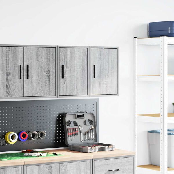 vidaXL Garage Wall Cabinets 2 pcs Grey Sonoma Engineered Wood
