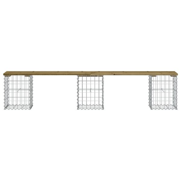 vidaXL Garden Bench Gabion Design 203x31x42 cm Impregnated Wood Pine