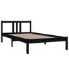 vidaXL Bed Frame without Mattress Black Solid Wood 100x200 cm