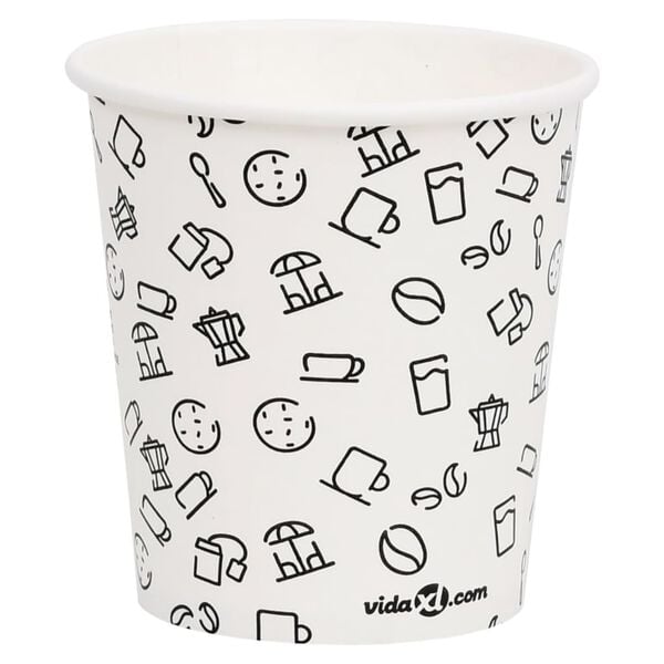 vidaXL Coffee Paper Cups 200 ml 500 pcs White and Black