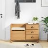 vidaXL Storage Bench ASKIM Brown 100 x 39 x 62 cm Solid Pine Wood