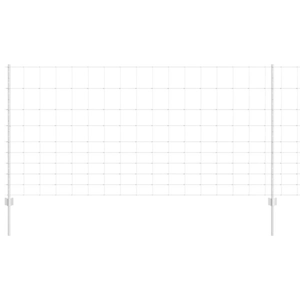 vidaXL Fence with Post Silver 1.2 x 25 m Steel