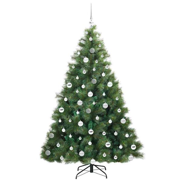 vidaXL Artificial Christmas Tree with 300 LEDs Green 180 cm PE and PVC