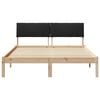 vidaXL Bed frame Brown and black 140 x 190 cm Solid pine wood