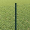 vidaXL Fence with Post Green 0.8 x 10 m Steel and PVC