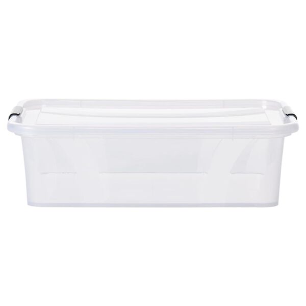 vidaXL Storage Boxes with Lids 5 pcs Transparent 21 L