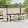 vidaXL Garden Dining Set 5 pcs Brown Poly Rattan