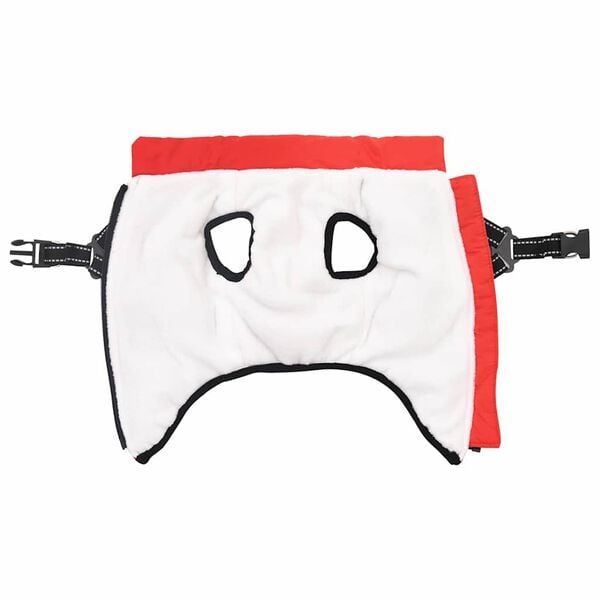 vidaXL Dog Coat with Harness Red S Fleece and Polyester