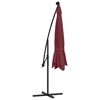 vidaXL Cantilever Garden Parasol with LED Lights Bordeaux Red 350 cm