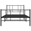 vidaXL Metal Bed Frame without Mattress with Footboard Black 100x190cm