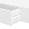 White MDF Floating Wall Display Shelf 1 Drawer Book/DVD Storage