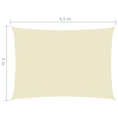 vidaXL Sunshade Sail Oxford Fabric Rectangular 3x4.5 m Cream
