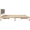 vidaXL Bed Frame Light Grey 200 x 200 cm Solid Pine Wood