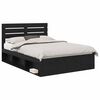 vidaXL Bed Frame with Headboard Black 150 x 200 cm Solid Pine Wood