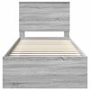 vidaXL Bed Frame Grey Sonoma 75 x 190 cm Solid Pine Wood