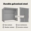 vidaXL Wall-mounted Garden Shed Grey 118x194x178 cm Galvanised Steel