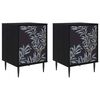 vidaXL Bedside Cabinet DOKKUM 2 pcs Black Oak 36 x 33 x 51 cm