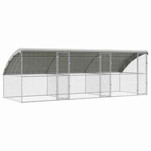 vidaXL Chicken Cage 3 pcs Silver 600 x 200 x 200 cm Galvanised Steel
