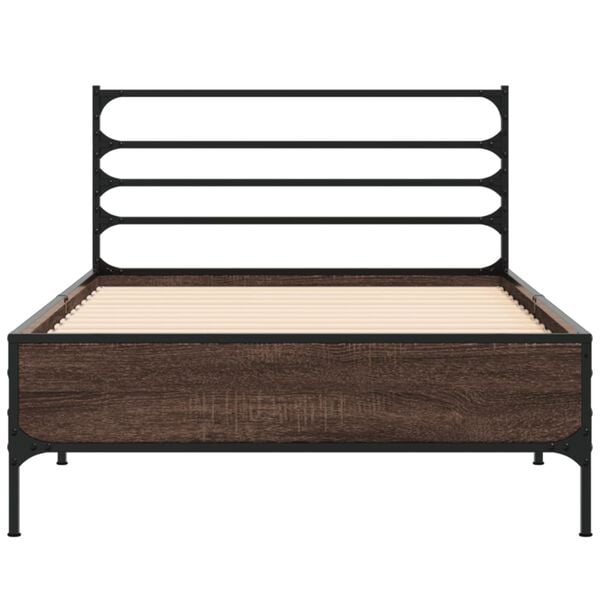 vidaXL Bed Frame without Mattress Brown Oak 90x190 cm Single