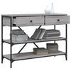 vidaXL Console Table with Drawers and Shelves Grey Sonoma Engineered Wood