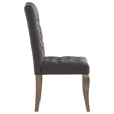 vidaXL Dining Chairs 2 pcs Grey Linen-Look Fabric