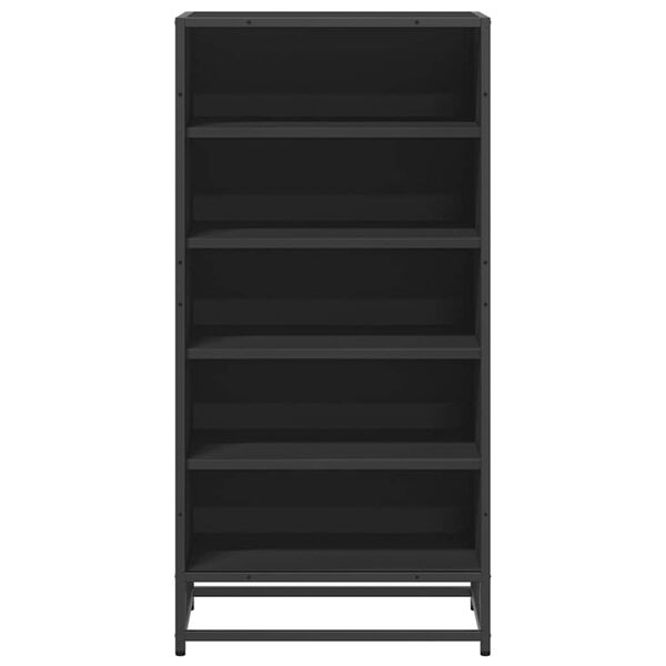 vidaXL Shoe Rack Black 48x38x97.5 cm Engineered Wood