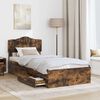 vidaXL Bed Frame with Headboard Smoked Oak 90 x 190 cm Engineered Wood