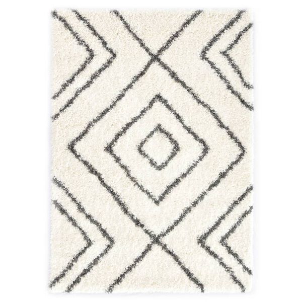 vidaXL Rug Berber Shaggy PP Beige and Grey 80x150 cm