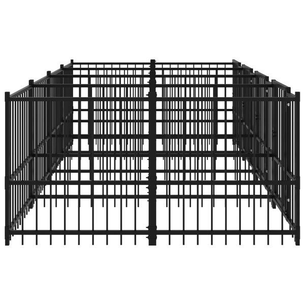 vidaXL Outdoor Dog Kennel Steel 7.51 m²