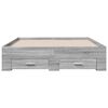 vidaXL Bed Frame with Drawers without Mattress Grey Sonoma 135x190 cm Double