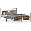vidaXL Bed Frame without Mattress Smoked Oak 140x190 cm Engineered Wood