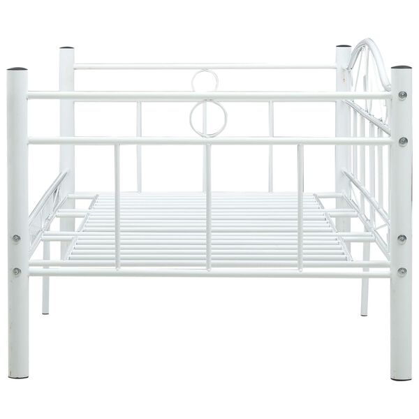 vidaXL Daybed Frame without Mattress White Metal 90x200cm