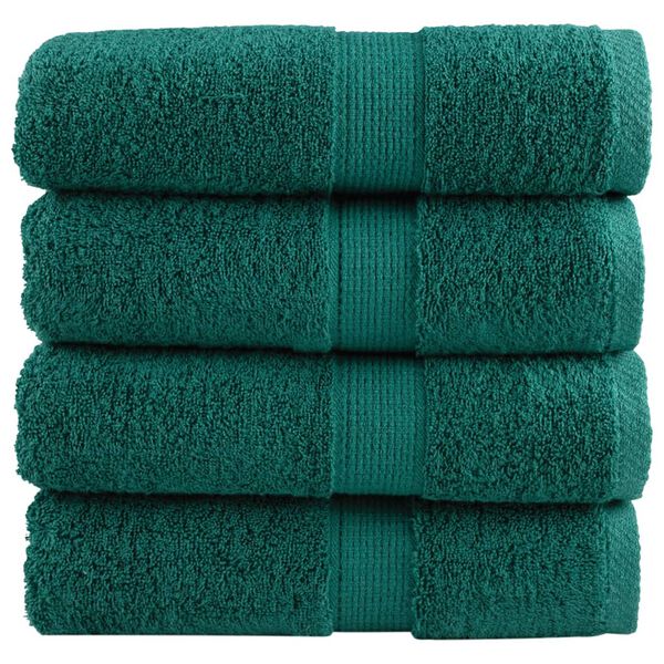 vidaXL Premium Wash Towels SOLUND 4 pcs Green 30x30 cm 600 gsm
