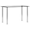 vidaXL Dining Table | Black and Transparent | Tempered glass, stainless steel