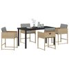 vidaXL Garden Dining Set 5 pcs Beige Poly Rattan