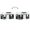 vidaXL Kids'Loft Bed Frame with Curtains White and Black 100 x 190 cm
