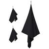 vidaXL Sports Towel Set 3 pcs Black Polyester and Polyamide