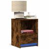 vidaXL Bedside Cabinets with LED Lights 2 pcs Smoked Oak Engineered Wood